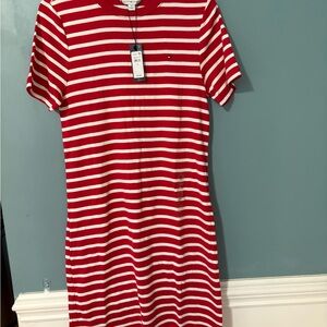 Tommy Hilfiger Red and White Striped Dress